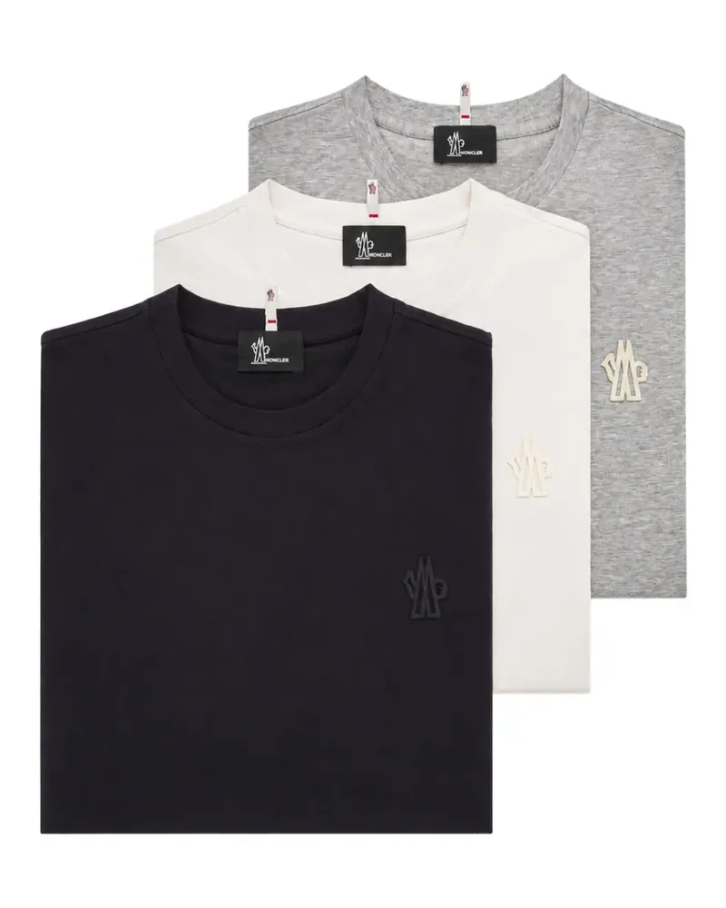 Moncler Set aus drei T-Shirts mit Logo-Patch - Schwarz Schwarz