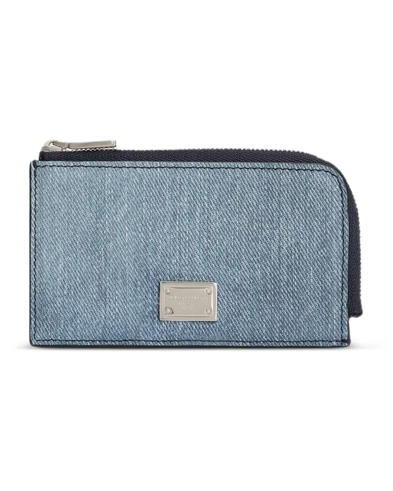 Dolce & Gabbana Kartenetui aus Nubuk-Denim - Blau Blau