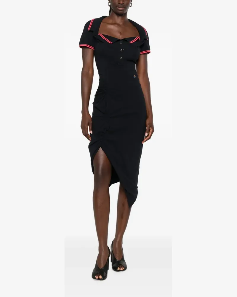 Vivienne Westwood Long Monday Pulling asymmetric-hem midi dress - Blau Blau