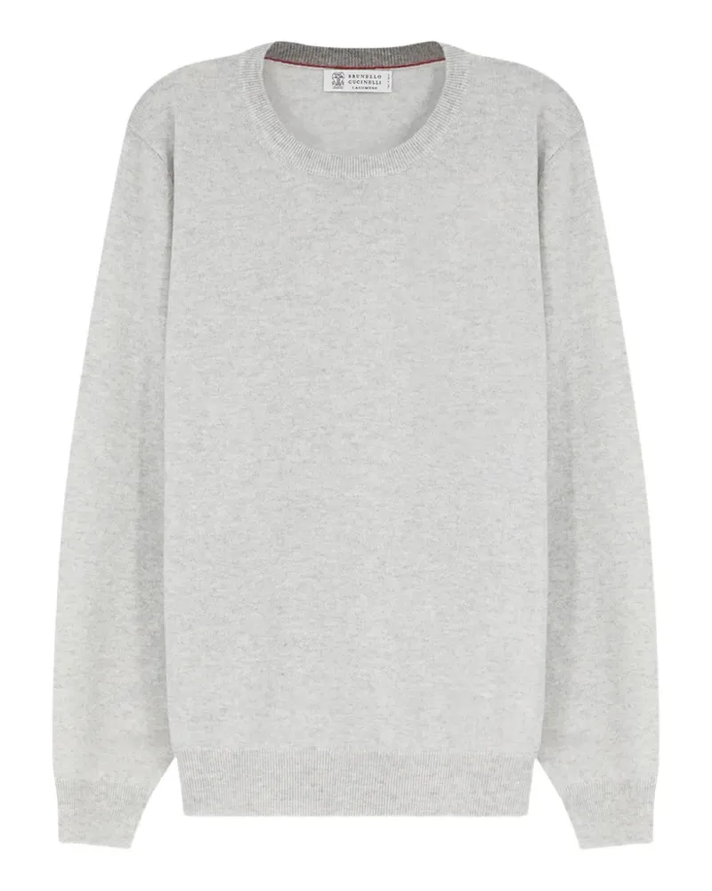 Brunello Cucinelli Pullover mit geripptem Besatz - Grau Grau