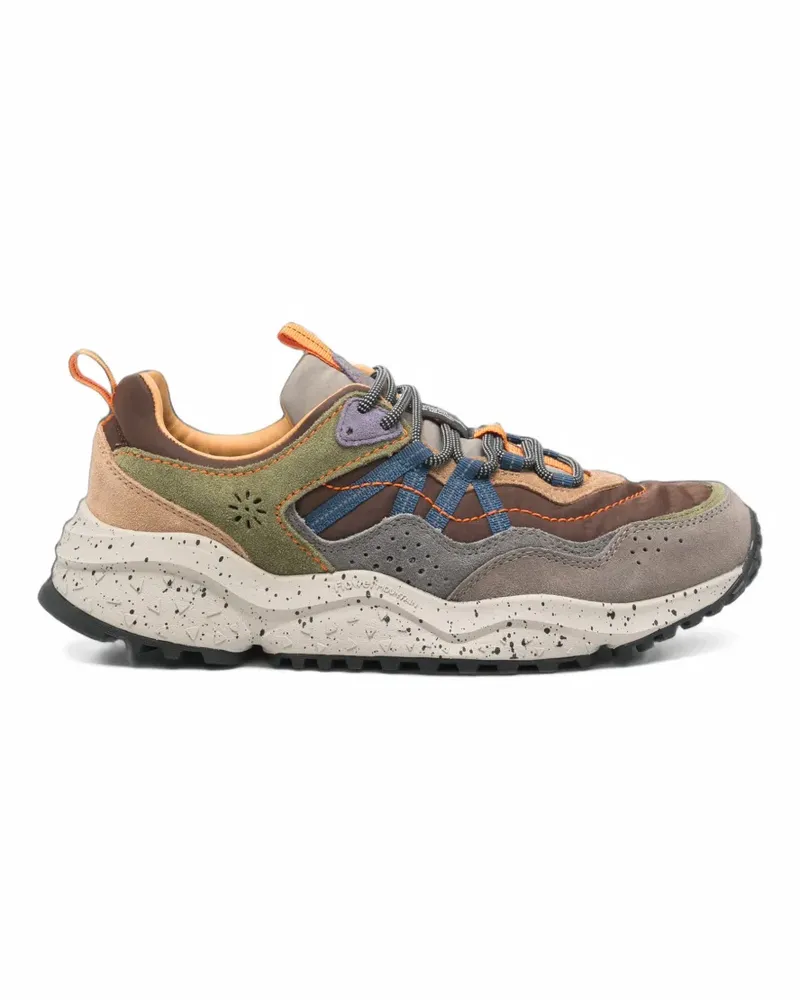 Flower MOUNTAIN Sanchia panelled speckled-sole sneakers - Braun Braun