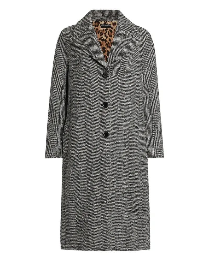 Dolce & Gabbana Mantel mit Fischgrätenmuster - Grau Grau