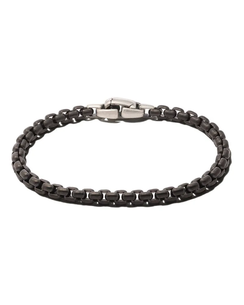 David Yurman Box Chain Armband aus Edelstahl (5mm) - Schwarz Schwarz