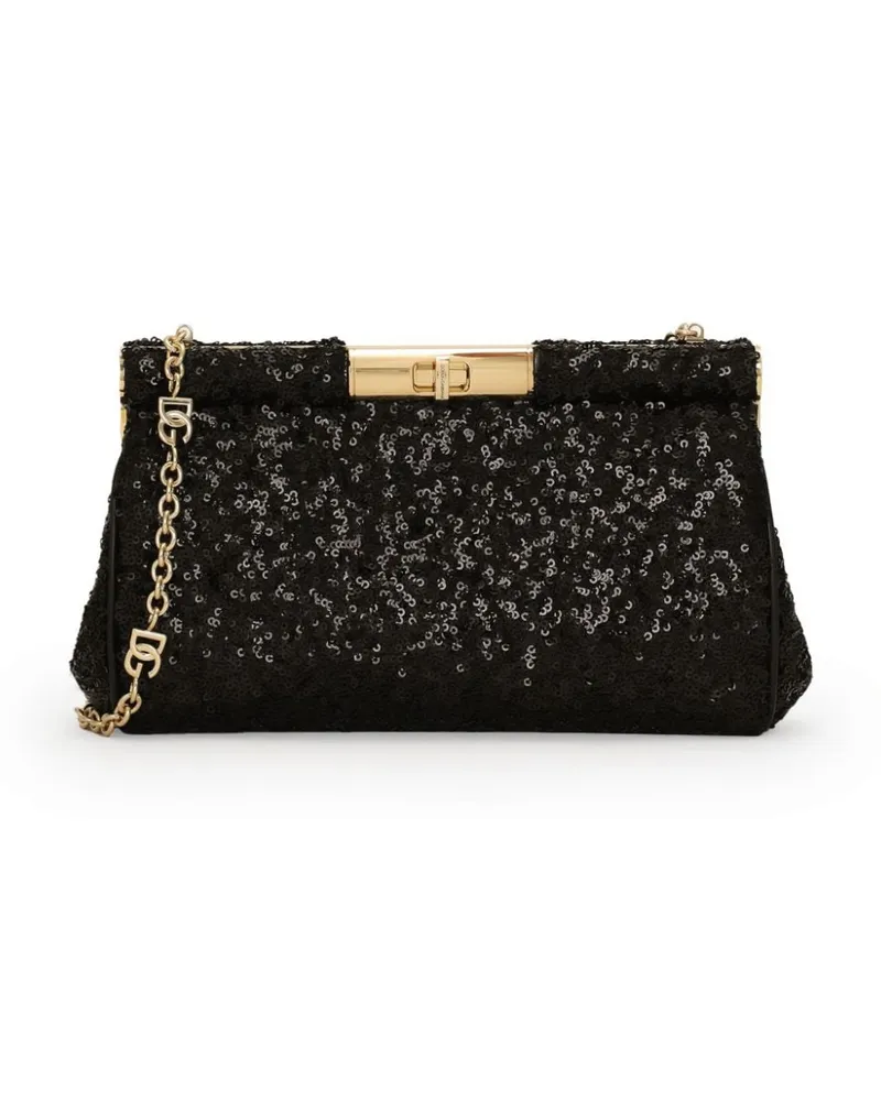 Dolce & Gabbana Clutch mit Pailletten - Schwarz Schwarz
