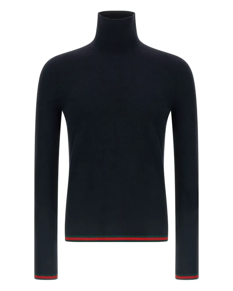 Gucci Gestreiftes T-Shirt mit Rollkragen - Blau Blau