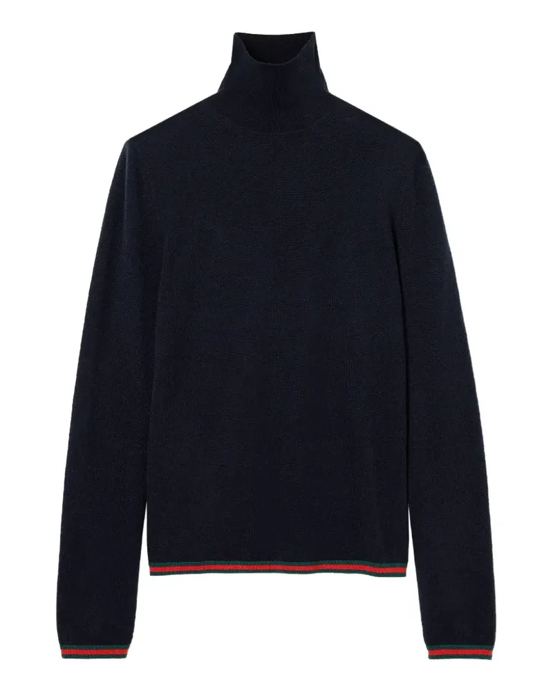 Gucci Gestreiftes T-Shirt mit Rollkragen - Blau Blau