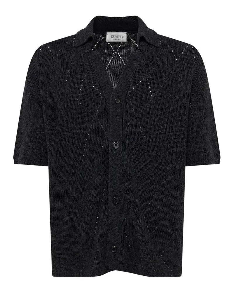 Laneus Kurzärmeliger Cardigan - Schwarz Schwarz