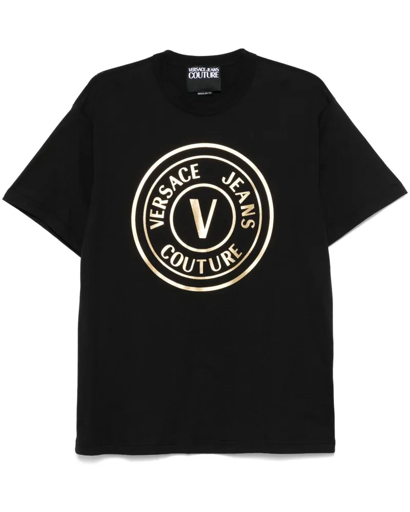 Versace Jeans V-Emblem T-Shirt - Schwarz Schwarz