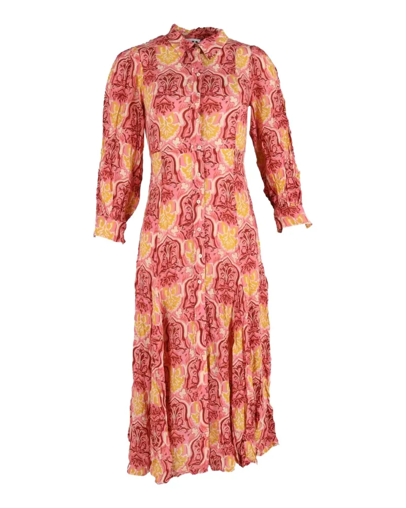 RIXO Maddison shirt midi dress - Rosa Rosa