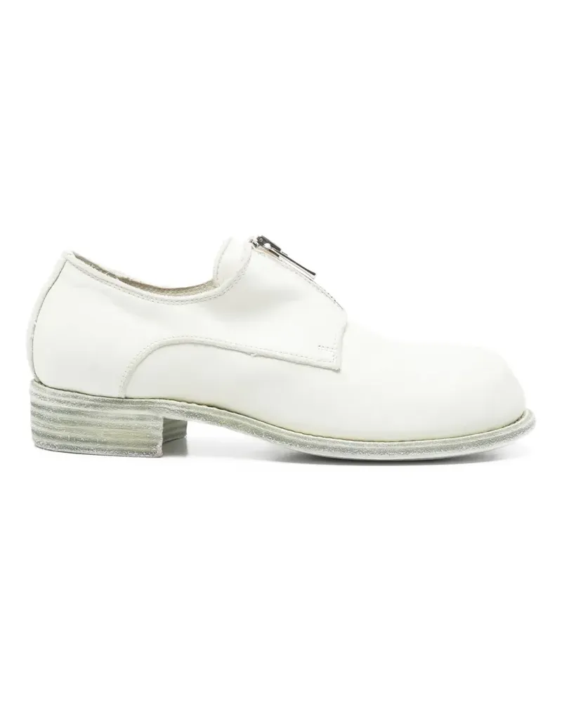 GUIDI zip leather derby shoes - Weiß Weiß