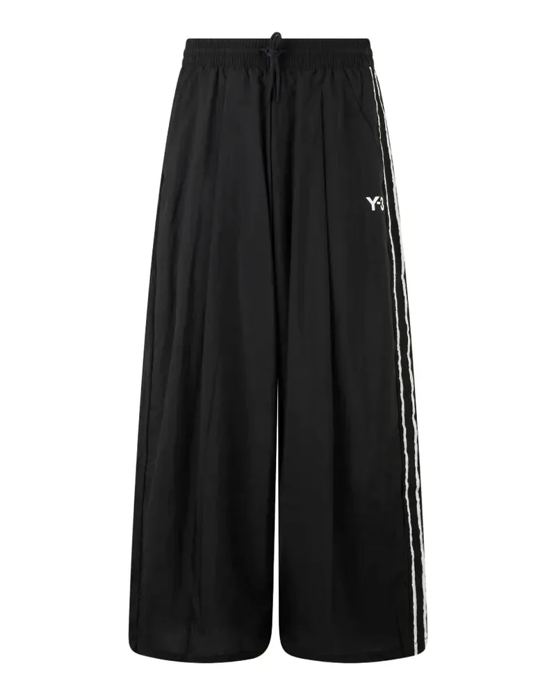 adidas x Y-3 Wide-Leg-Palazzohose mit ungesäumten Kanten - Schwarz Schwarz