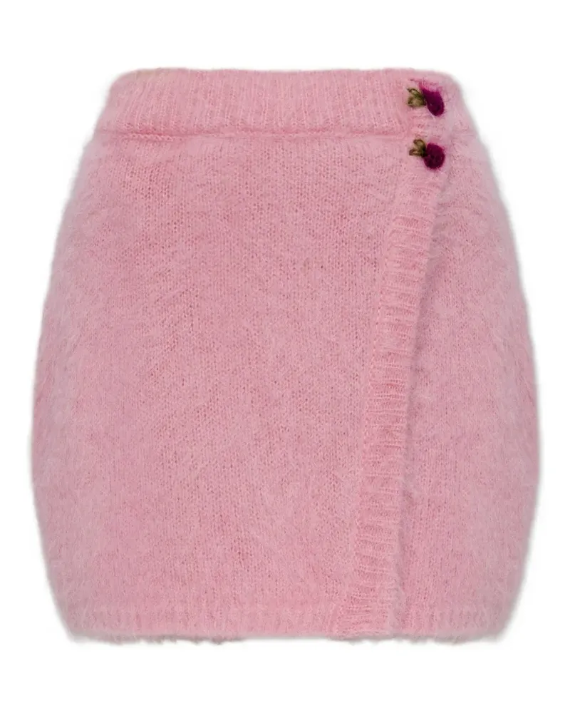 Alessandra Rich Hemd mit Knöpfen in Blumenform - Rosa Rosa