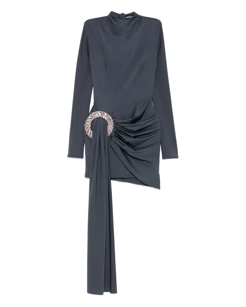 David Koma embellished draped dress - Grau Grau