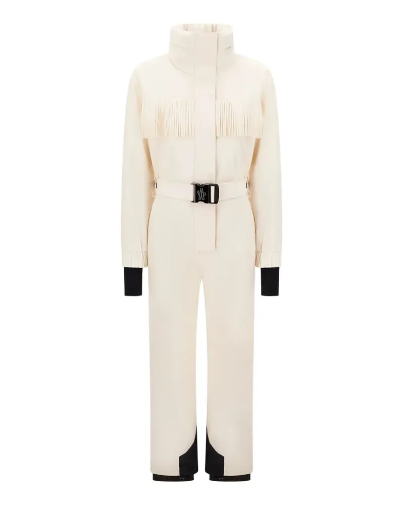 Moncler fringe-trimmed belted ski suit - Weiß Weiß