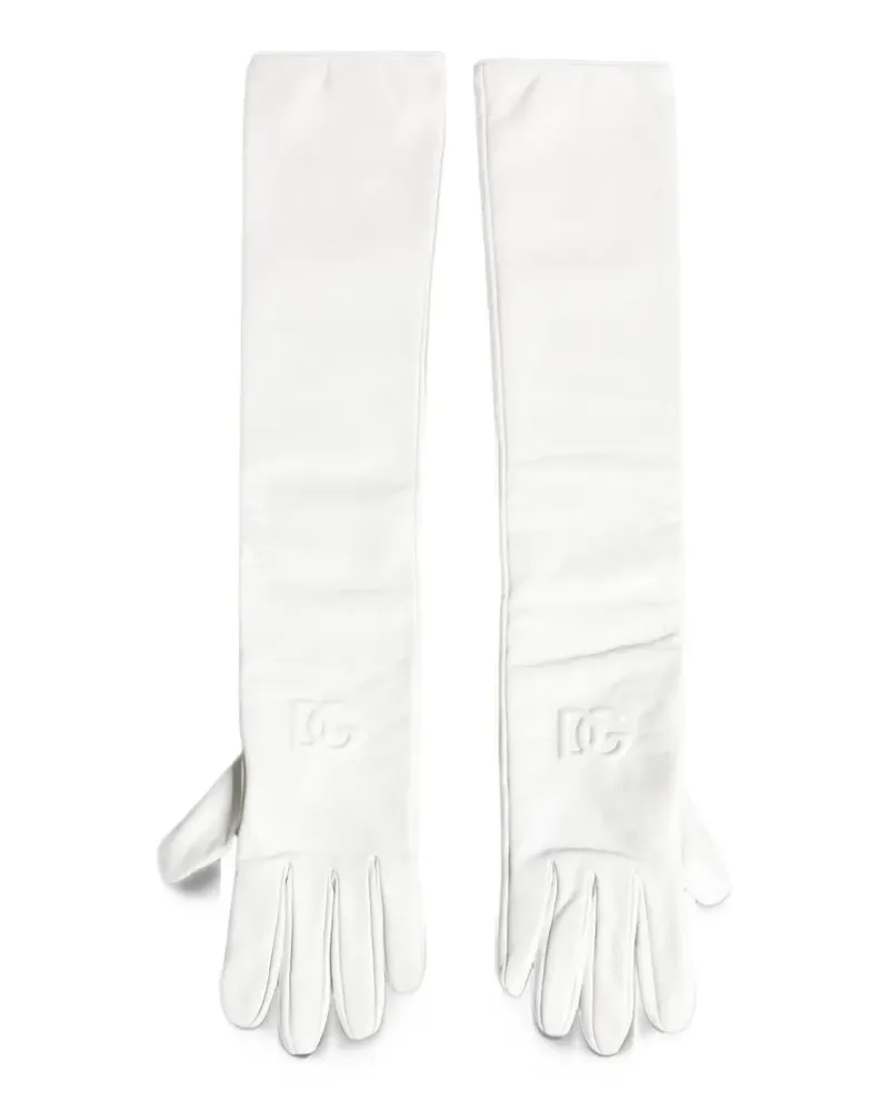 Dolce & Gabbana embossed DG Logo gloves - Weiß Weiß