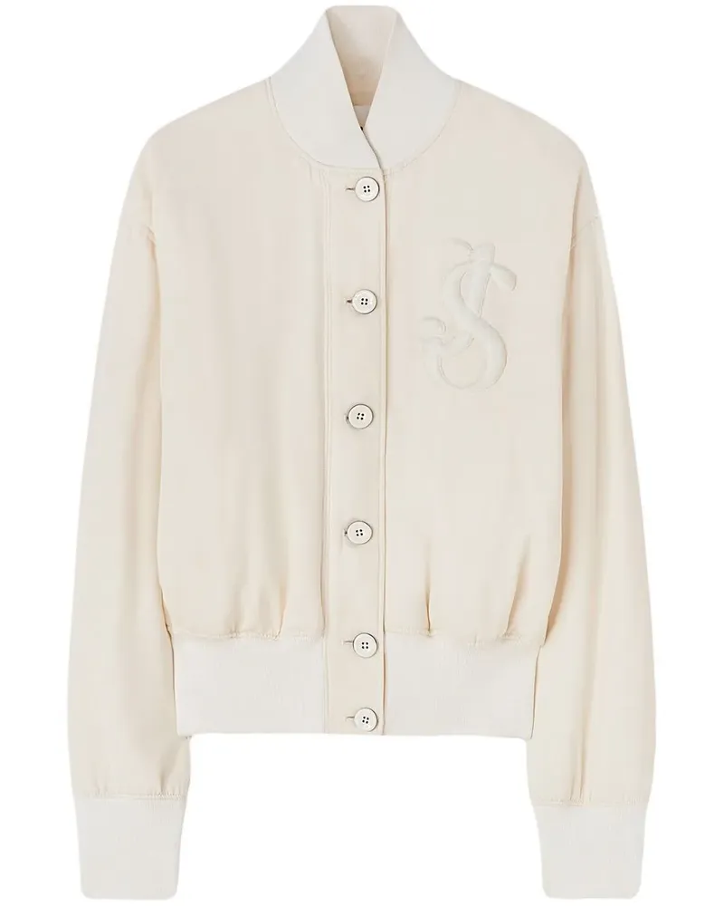 Jil Sander Bomberjacke mit Logo-Applikation - Weiß Weiß