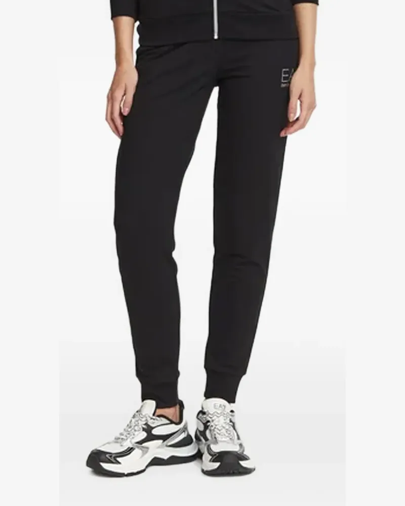 EA7 logo-print track pants - Schwarz Schwarz