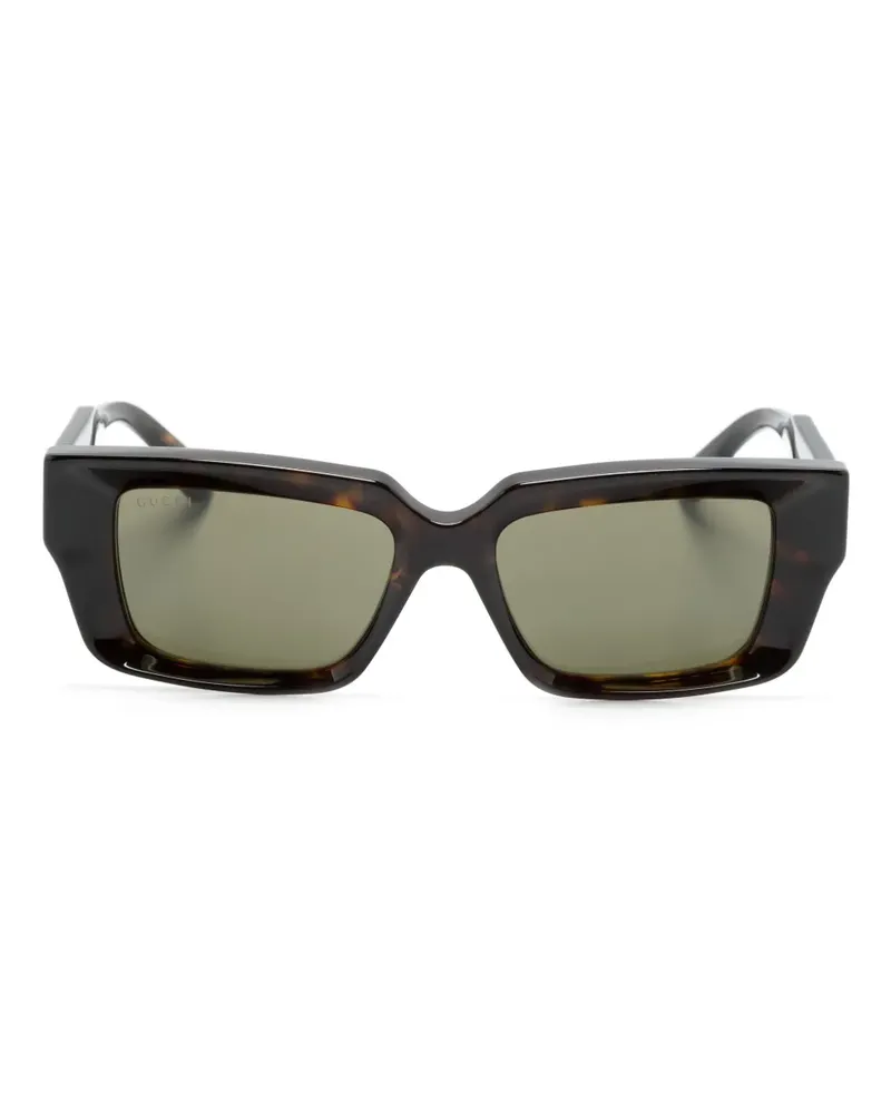 Gucci Eckige Sonnenbrille in Schildpattoptik - Braun Braun