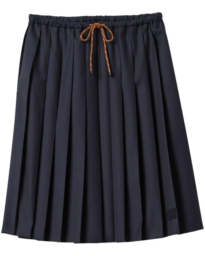 Miu Miu Midirock mit Falten - Blau Blau