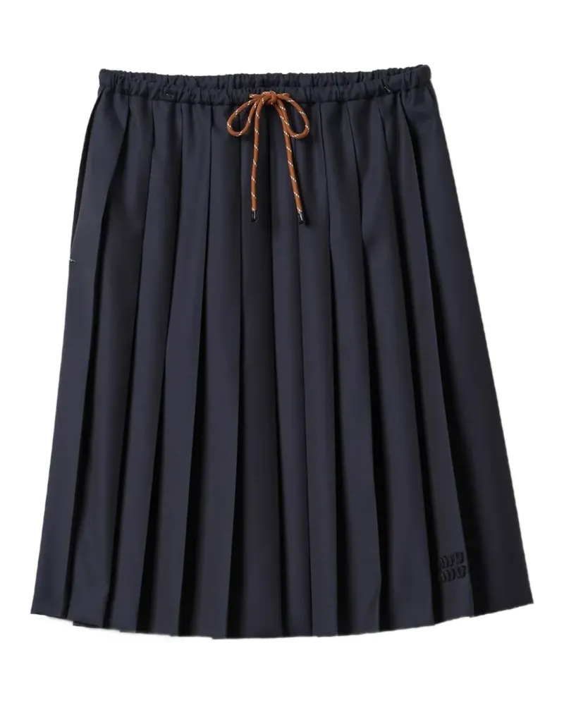 Miu Miu Midirock mit Falten - Blau Blau