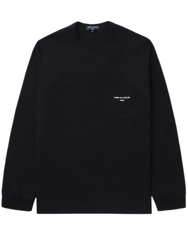 Comme des Garçons Langarmshirt mit Logo-Print Schwarz