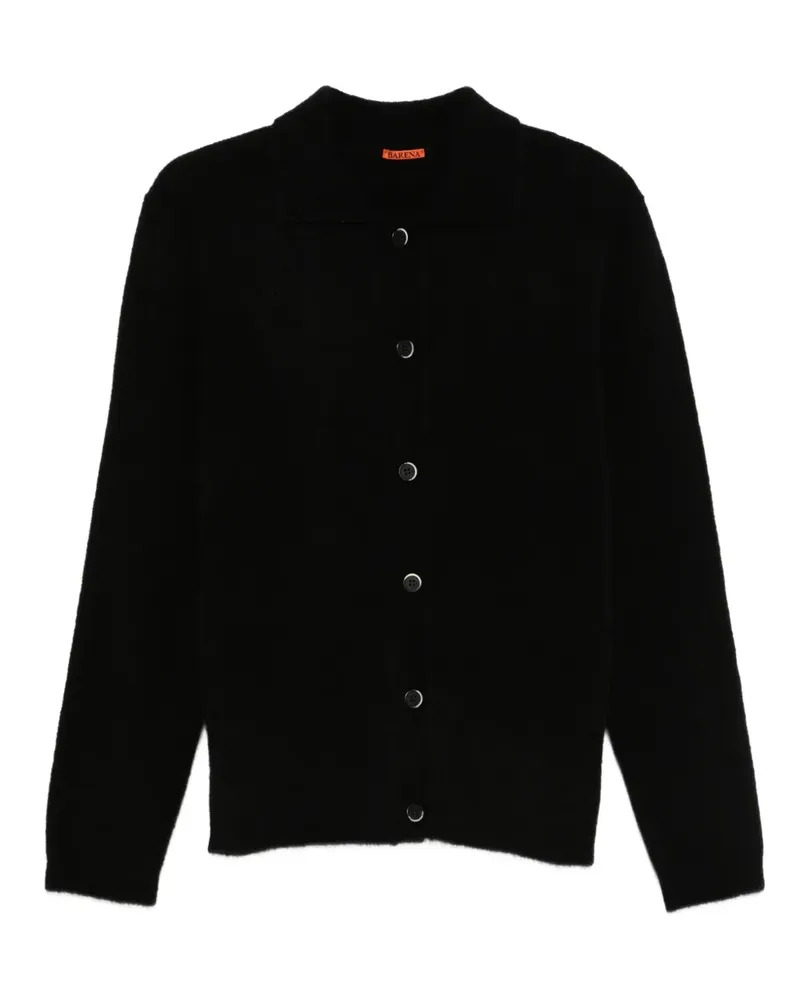 BARENA Geknöpfter Cardigan mit Polokragen - Schwarz Schwarz