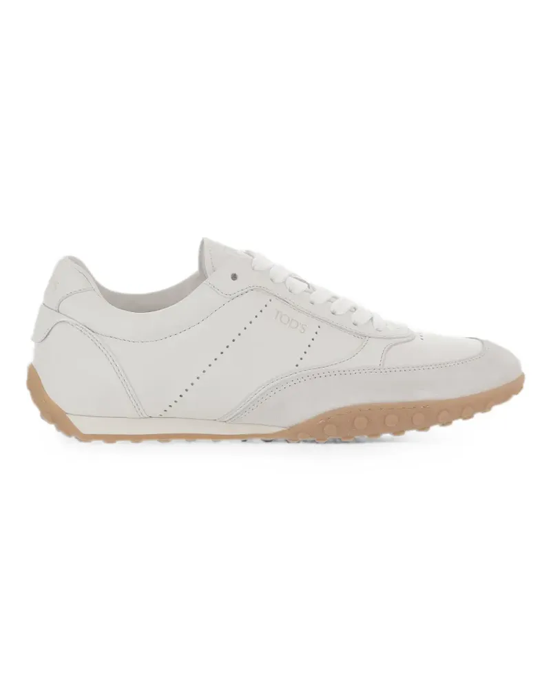 TOD'S suede-insert leather sneakers - Weiß Weiß