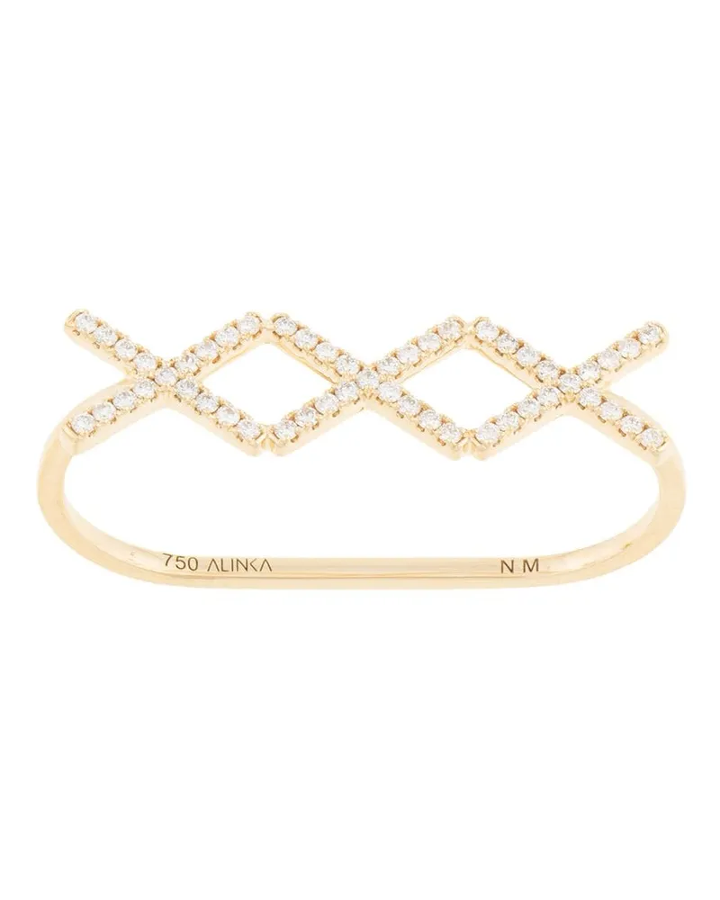 Alinka 18kt 'Katia Trio' Drei-Finger-Gelbgoldring mit Diamanten Gold
