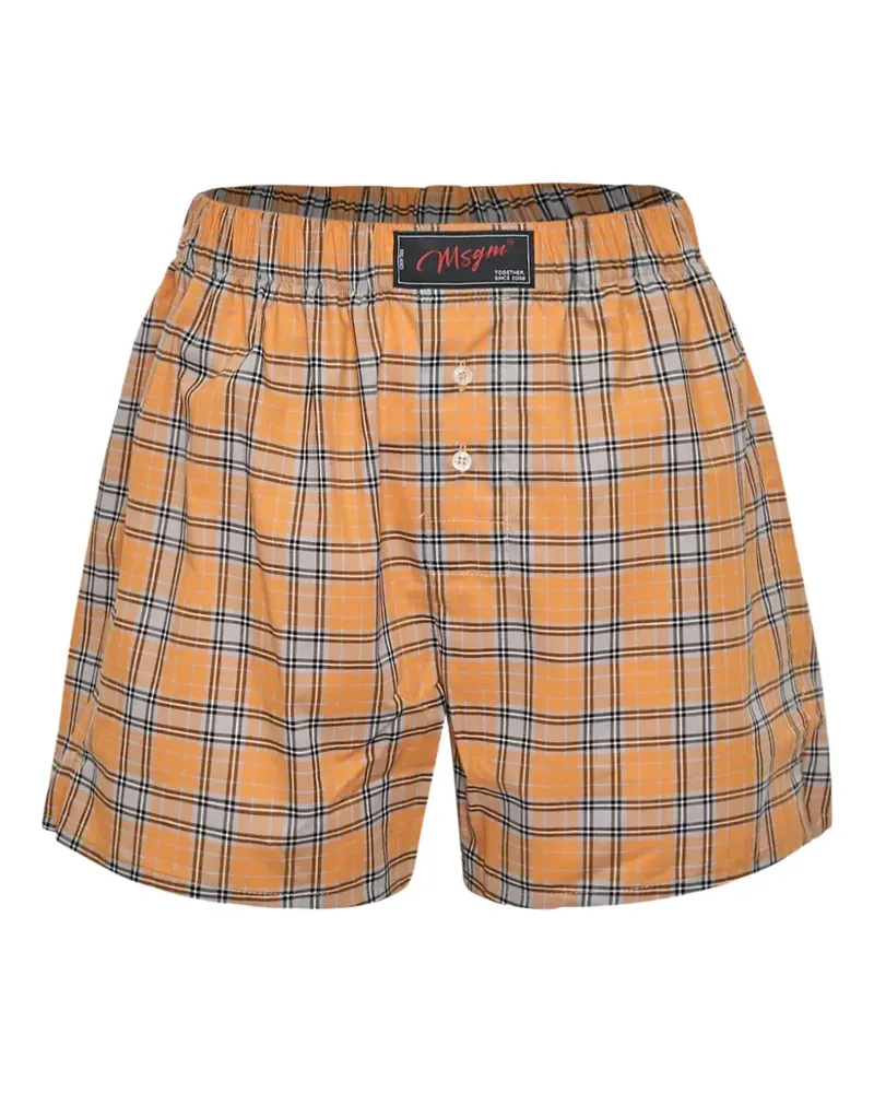 MSGM check-pattern boxer shorts - Orange Orange