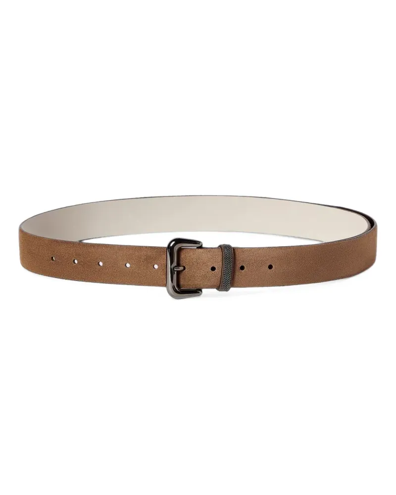 Brunello Cucinelli Wildledergürtel mit Monili-Detail - Braun Braun