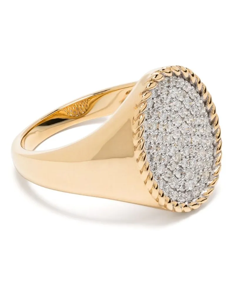 Yvonne Léon 18kt Chevalier Ovale Gelbgold-Siegelring mit Diamanten Gold