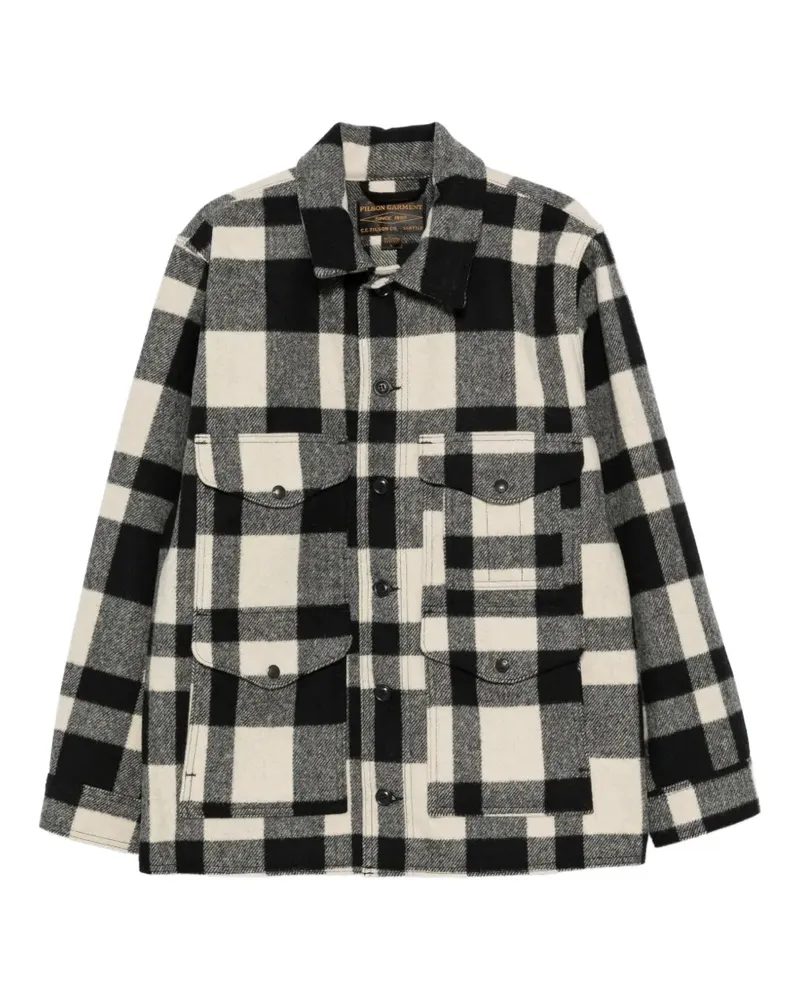 Filson Geknöpfte Jacke mit Karomuster - Weiß Weiß