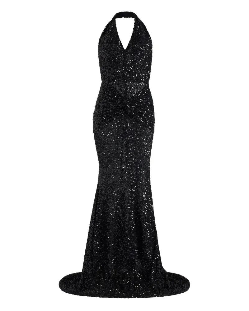 Patou Maxikleid mit Neckholder - Schwarz Schwarz