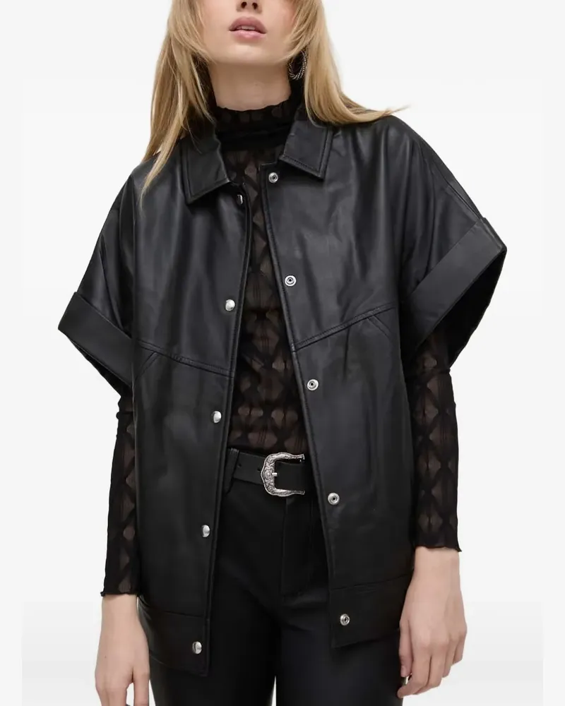 IRO buttoned short-sleeve shirt - Schwarz Schwarz
