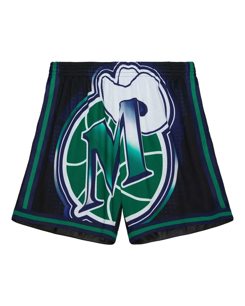 Mitchell & Ness Dallas Mavericks Big Face Shorts - Schwarz Schwarz