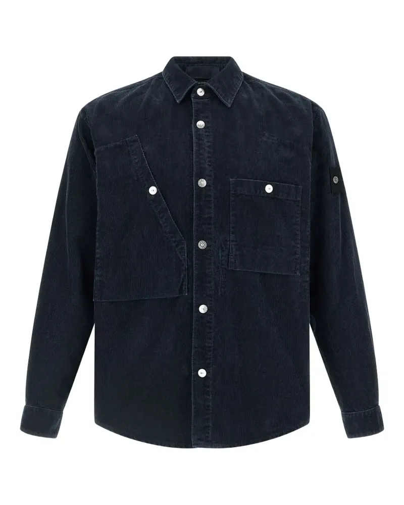 Stone Island corduroy-texture shirt - Blau Blau