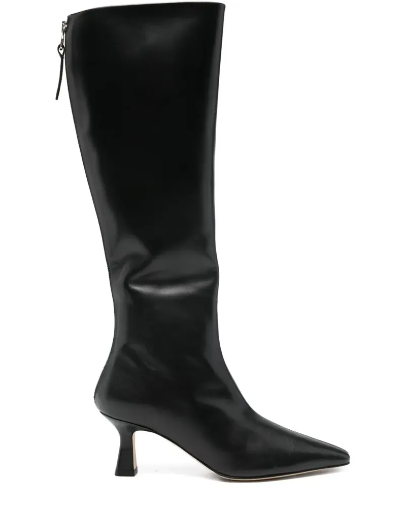 aeyde Kniehohe Stiefel mit Reißverschluss - Schwarz Schwarz