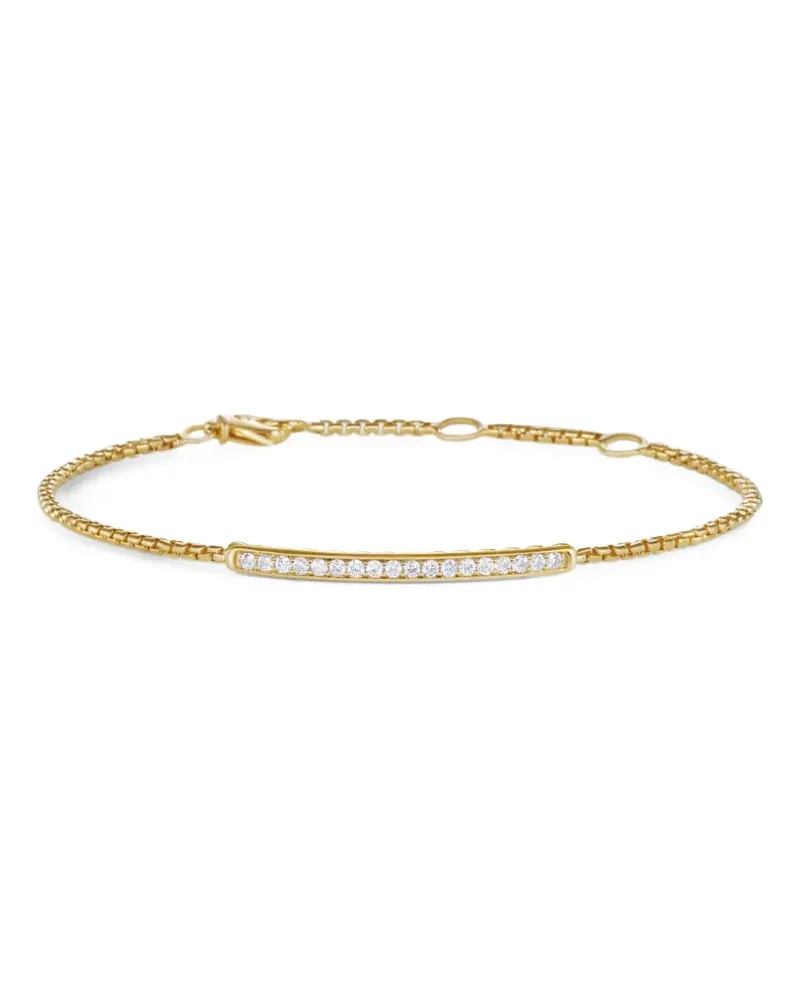 David Yurman 18kt Petite Pavé Bar Gelbgoldarmband mit Diamanten 1,7mm Gold