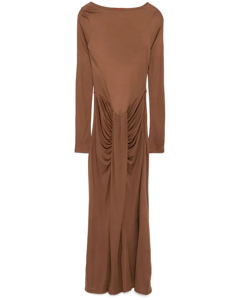 STAUD Drapiertes Midikleid - Braun Braun
