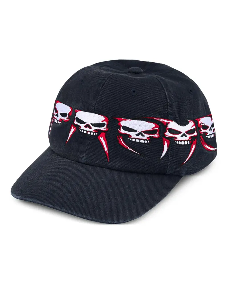 Supreme Being Skulls Spellout Baseballkappe mit 6 Einsätzen - Schwarz Schwarz