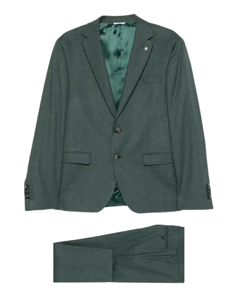 Manuel Ritz Schmaler Twill-Anzug - Grün Grün