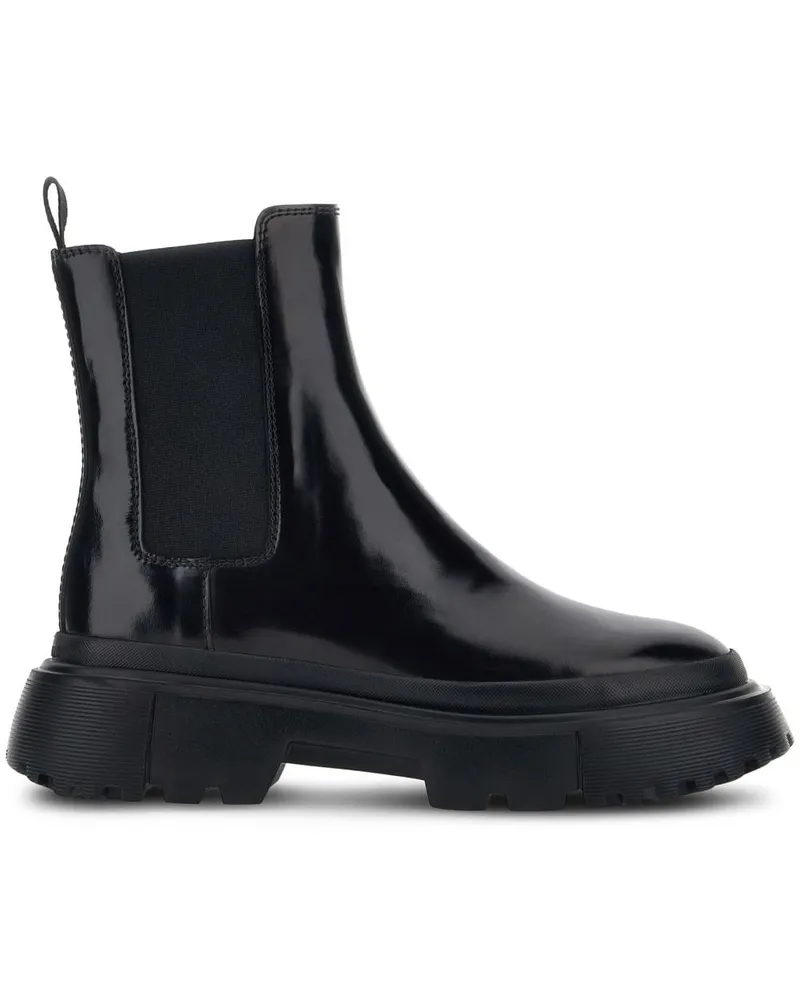 Hogan Chelsea-Boots aus Lackleder Schwarz