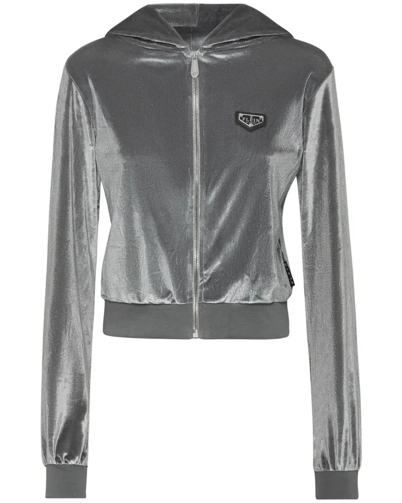 Philipp Plein Strass Skull Hoodie - Grau Grau