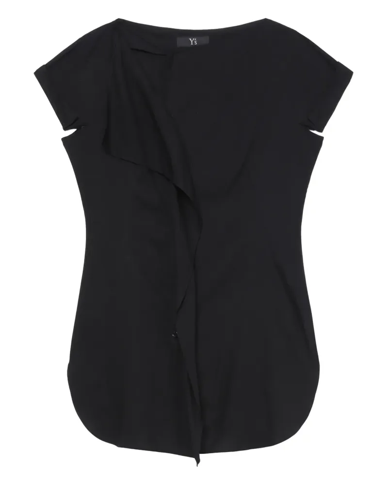 Yohji Yamamoto Asymmetrisches T-Shirt - Schwarz Schwarz