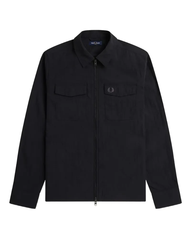 Fred Perry zip-up flap-pocket shirt - Schwarz Schwarz