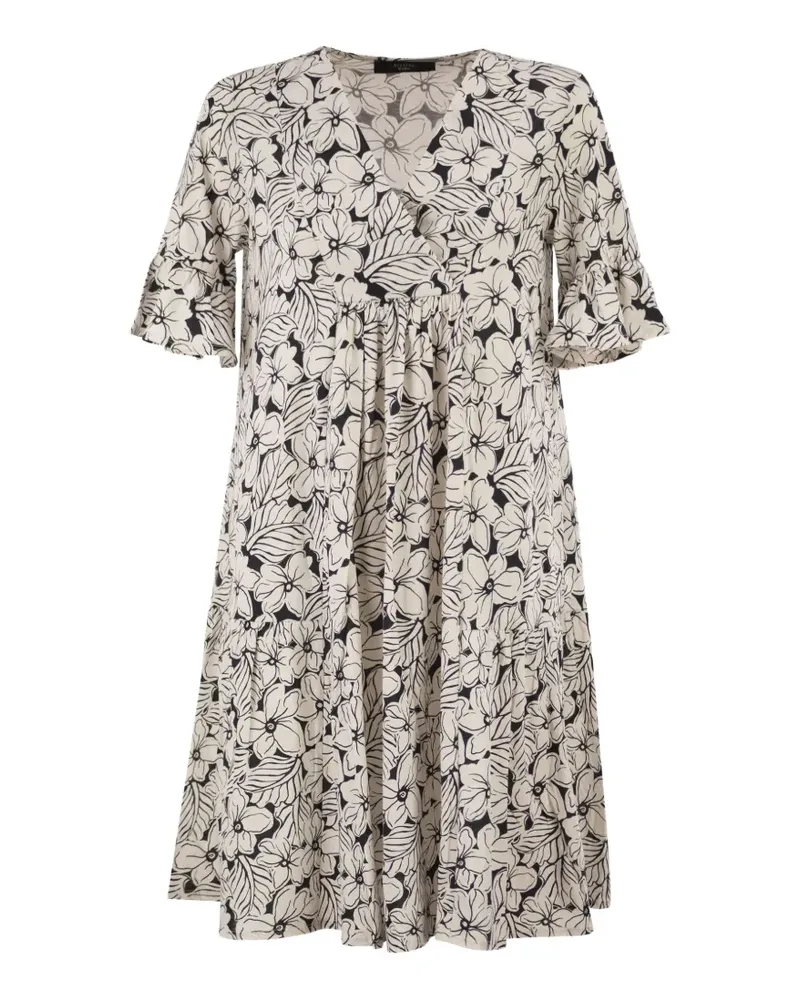 Max Mara printed V-neck dress - Nude Nude