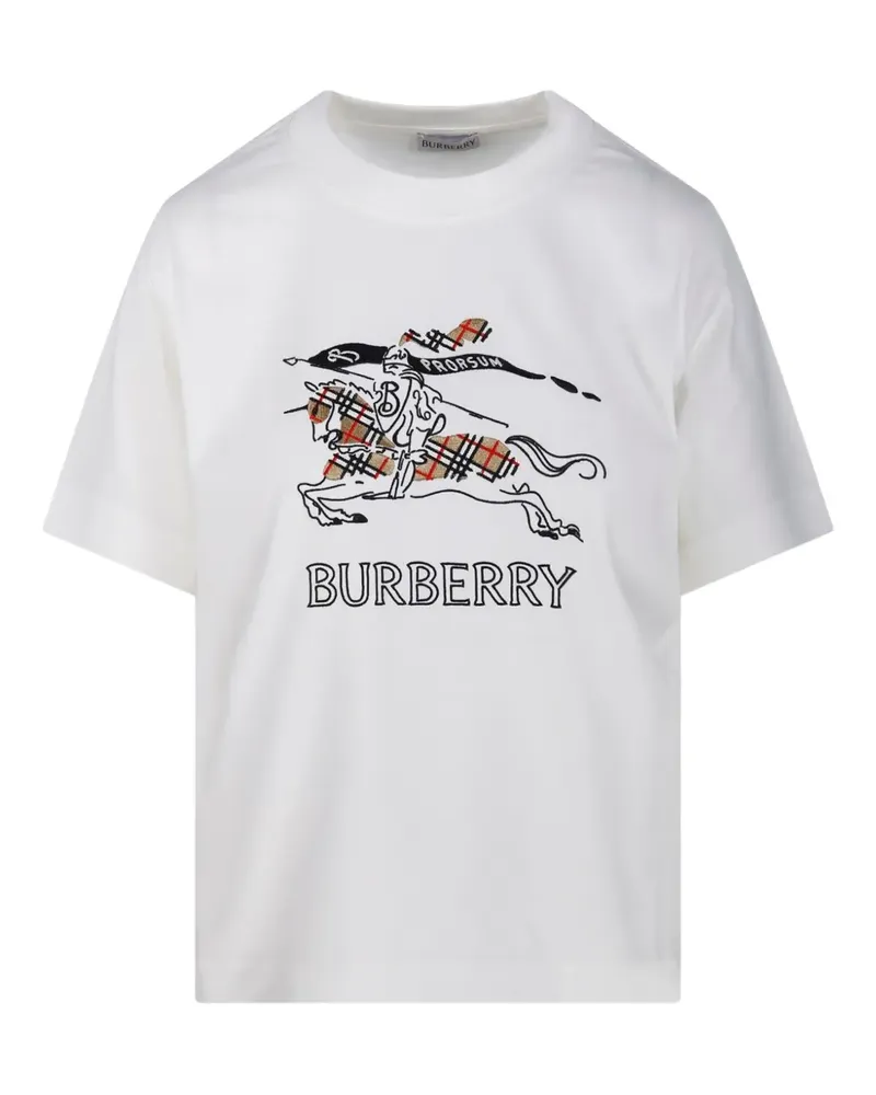 Burberry embroidered graphic T-shirt - Weiß Weiß