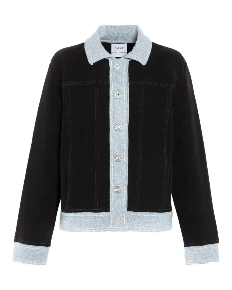 Barrie Jeansjacke in Wildlederoptik - Schwarz Schwarz