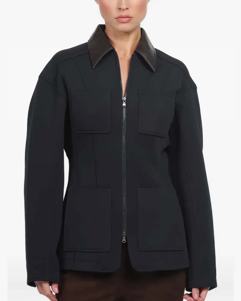 tibi Jacke mit Kontrastkragen - Blau Blau
