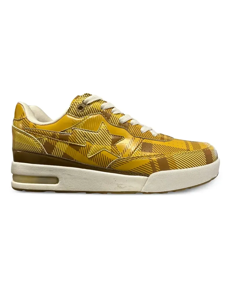 BAPE Road Sta Sneakers mit Karo-Print - Gelb Gelb
